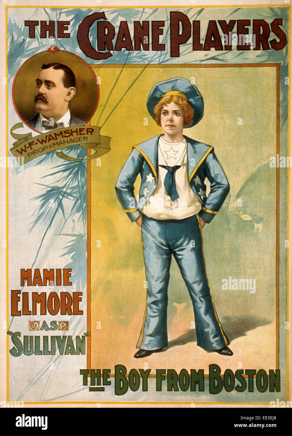 La Gru giocatori, il ragazzo da Boston, poster pubblicitario, circa 1899 Foto Stock