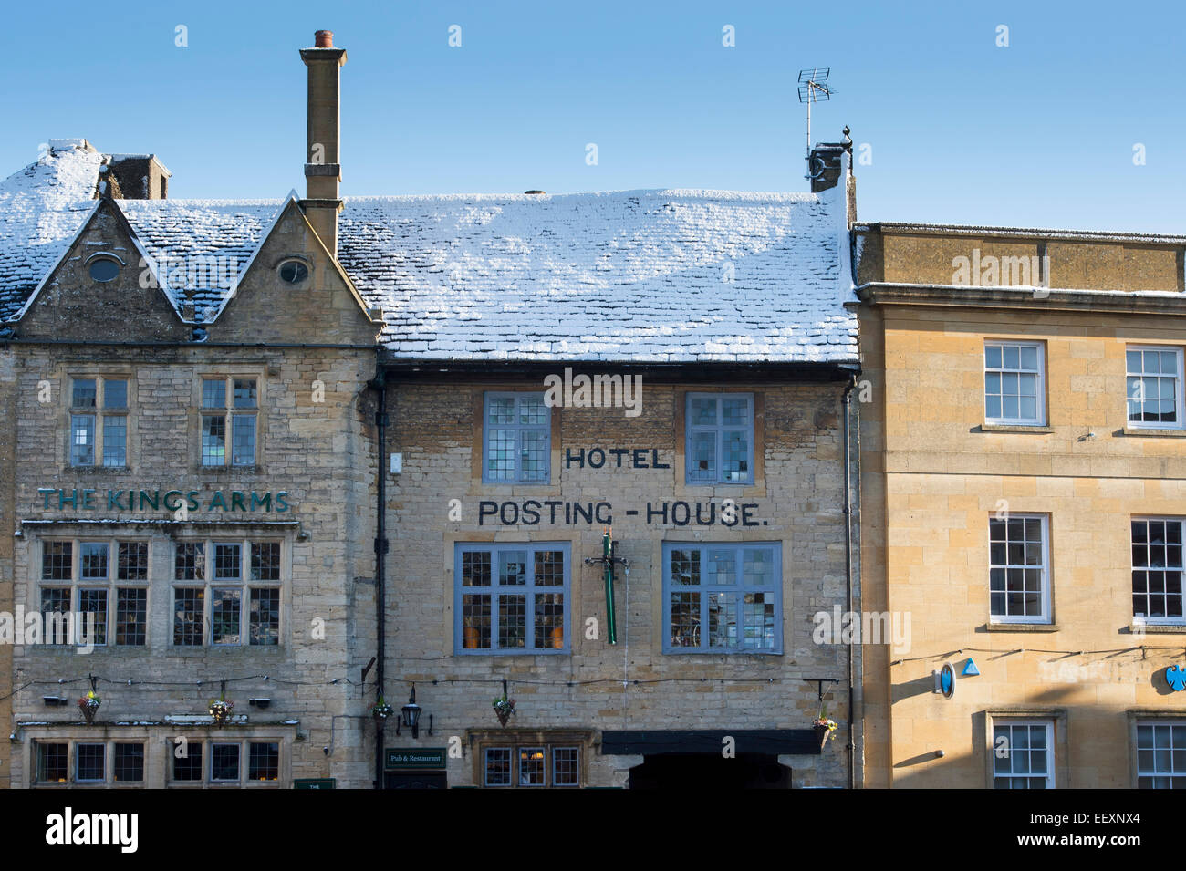 Il Kings Arms e distacco house hotel, Stow on the Wold, Gloucestershire, Cotswolds, Inghilterra Foto Stock