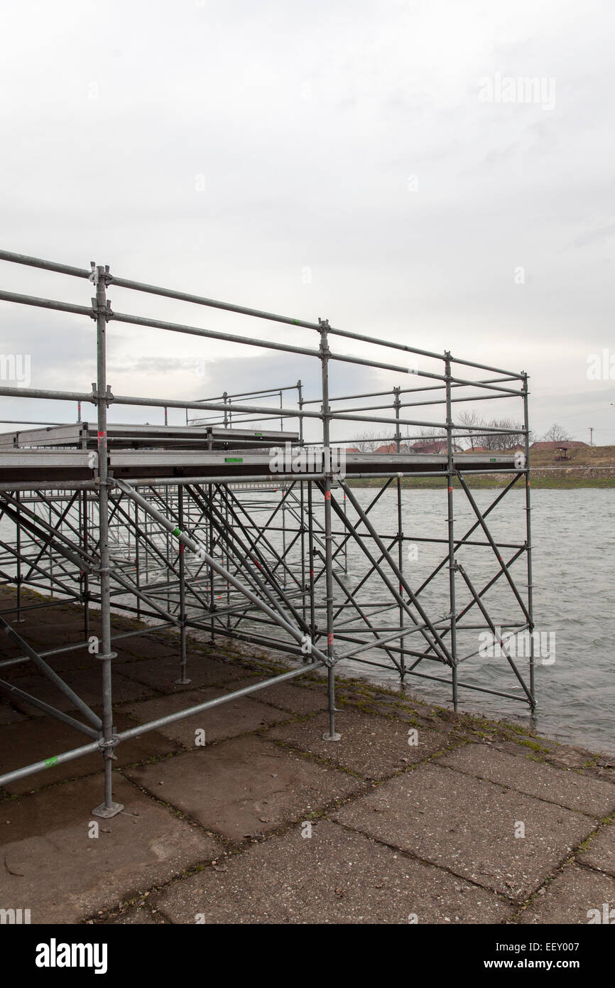 Fase costruzione sull'acqua Foto Stock