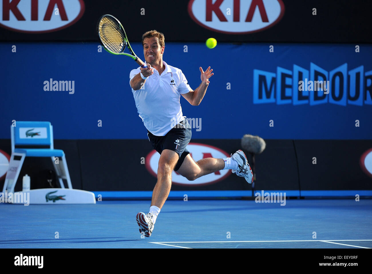 Melbourne, Australia. 23 gen 2015. Australian Open di Tennis, giorno 5 partite. Richard Gasquet (FRA) Credito: Azione Sport Plus/Alamy Live News Foto Stock