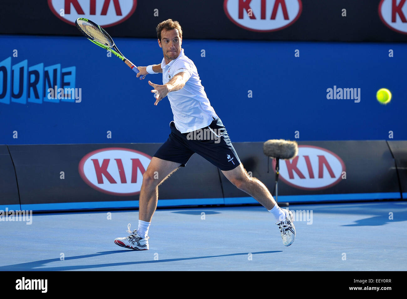 Melbourne, Australia. 23 gen 2015. Australian Open di Tennis, giorno 5 partite. Richard Gasquet (FRA) Credito: Azione Sport Plus/Alamy Live News Foto Stock