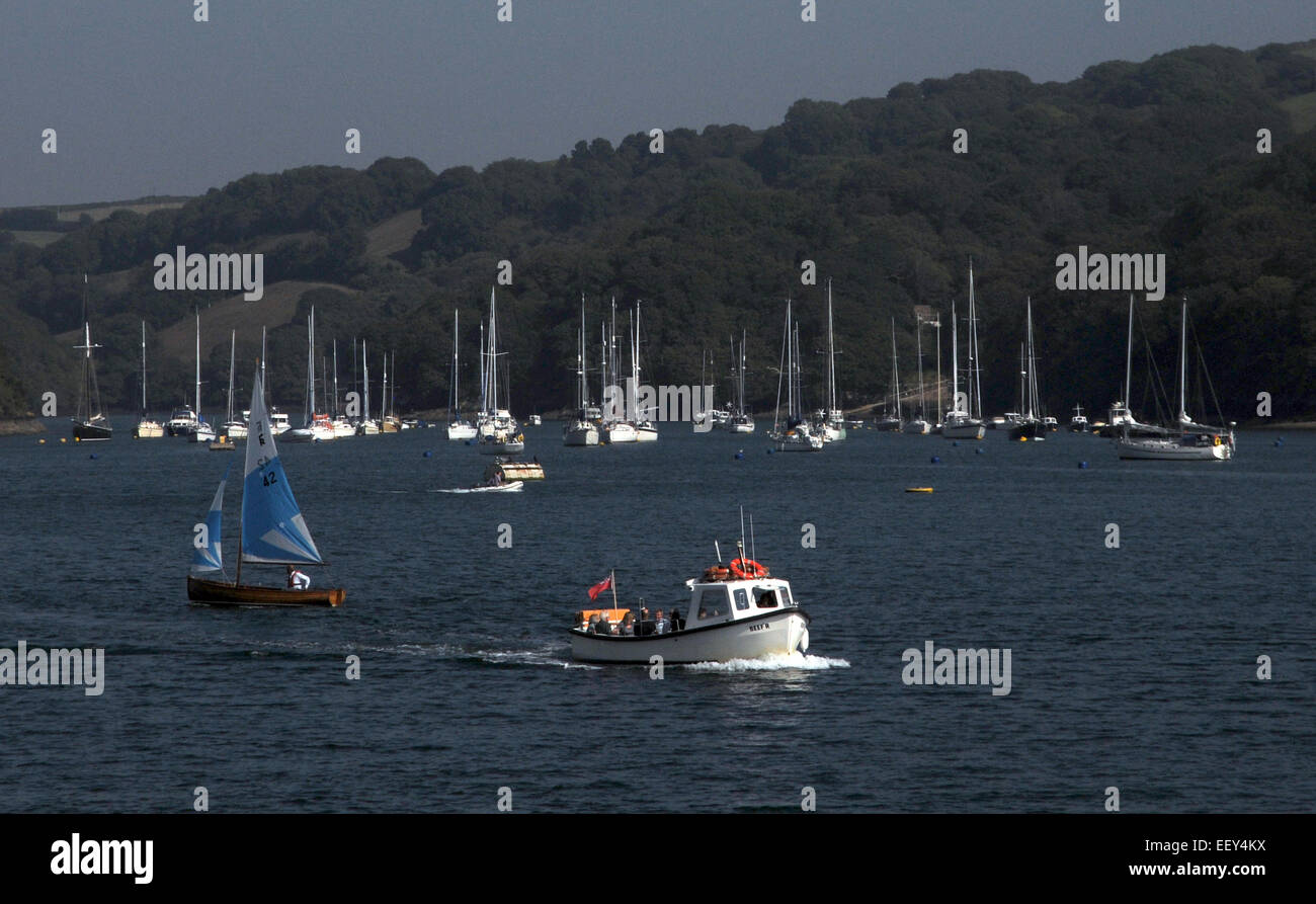 Vista attraverso la Fowey estuary dai Fowey , Cornovaglia Pic Mike Walker, Mike Walker foto Foto Stock