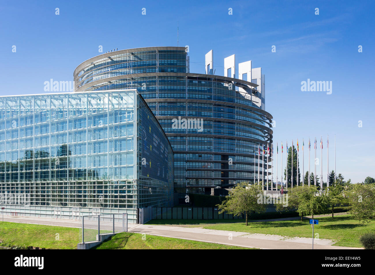 Edificio del Parlamento europeo a Strasburgo, Francia, Europa Foto Stock