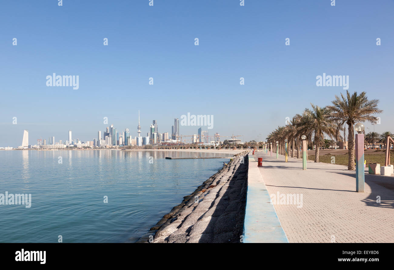 Lungomare in Kuwait City, Medio Oriente Foto Stock