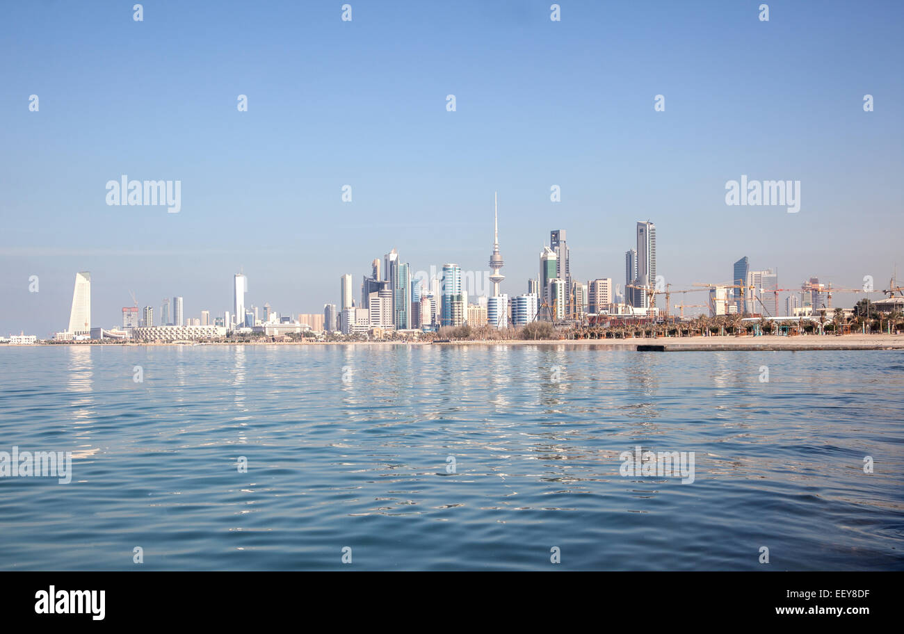 Skyline di Kuwait City, Medio Oriente Foto Stock