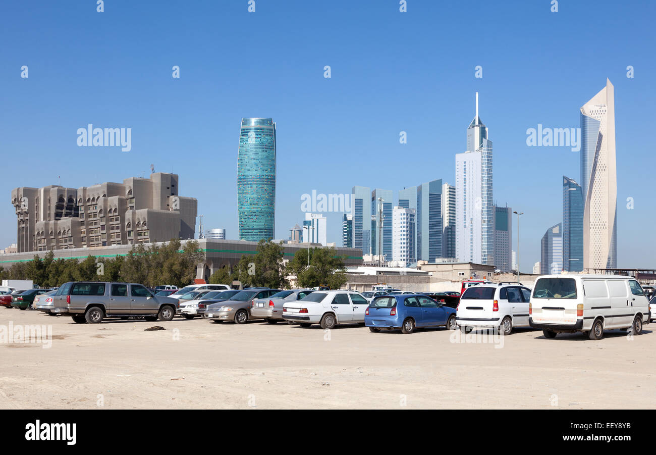 Parcheggio in Kuwait City Foto Stock
