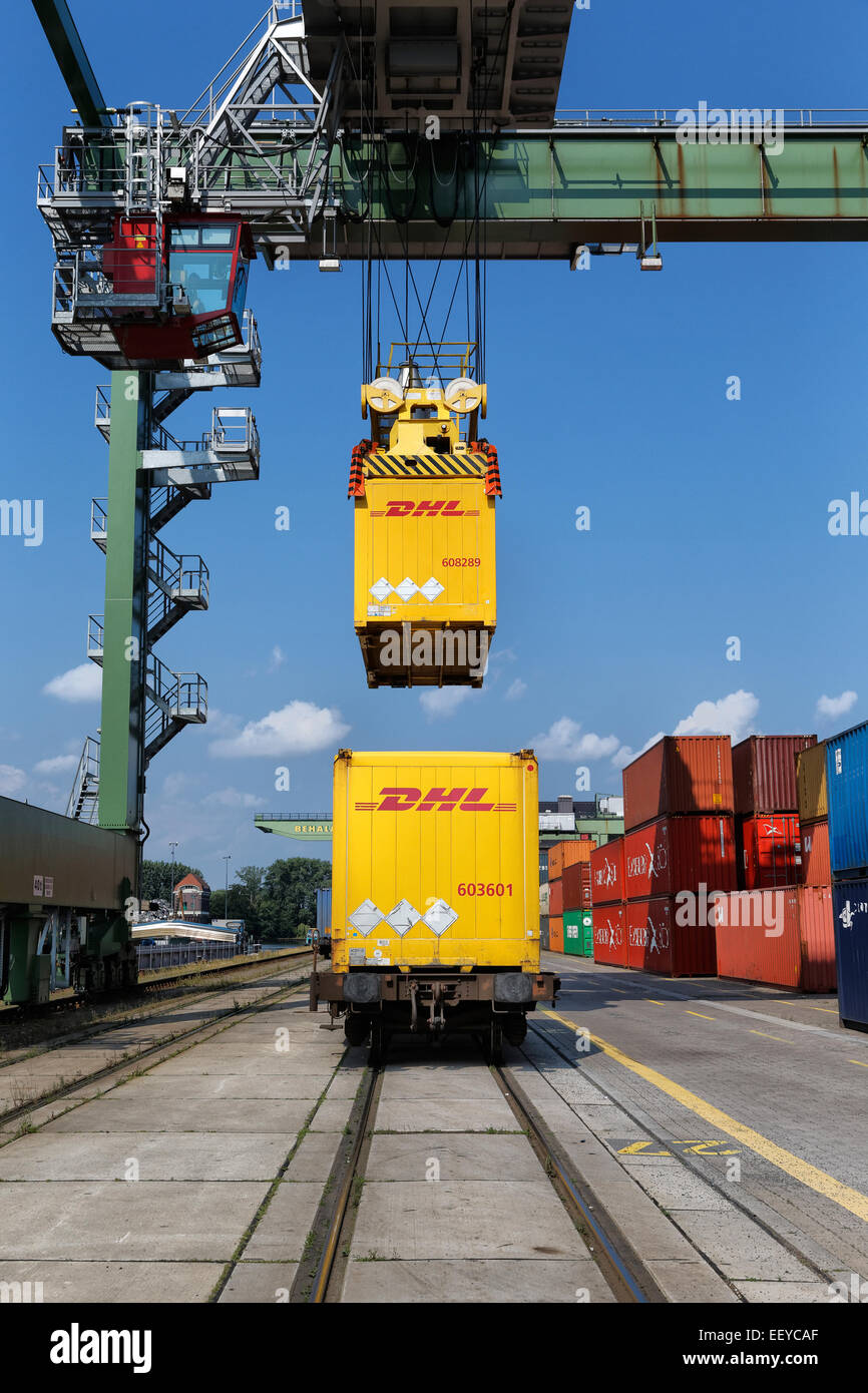 Berlino, Germania, Container Terminal Westhafen Foto Stock