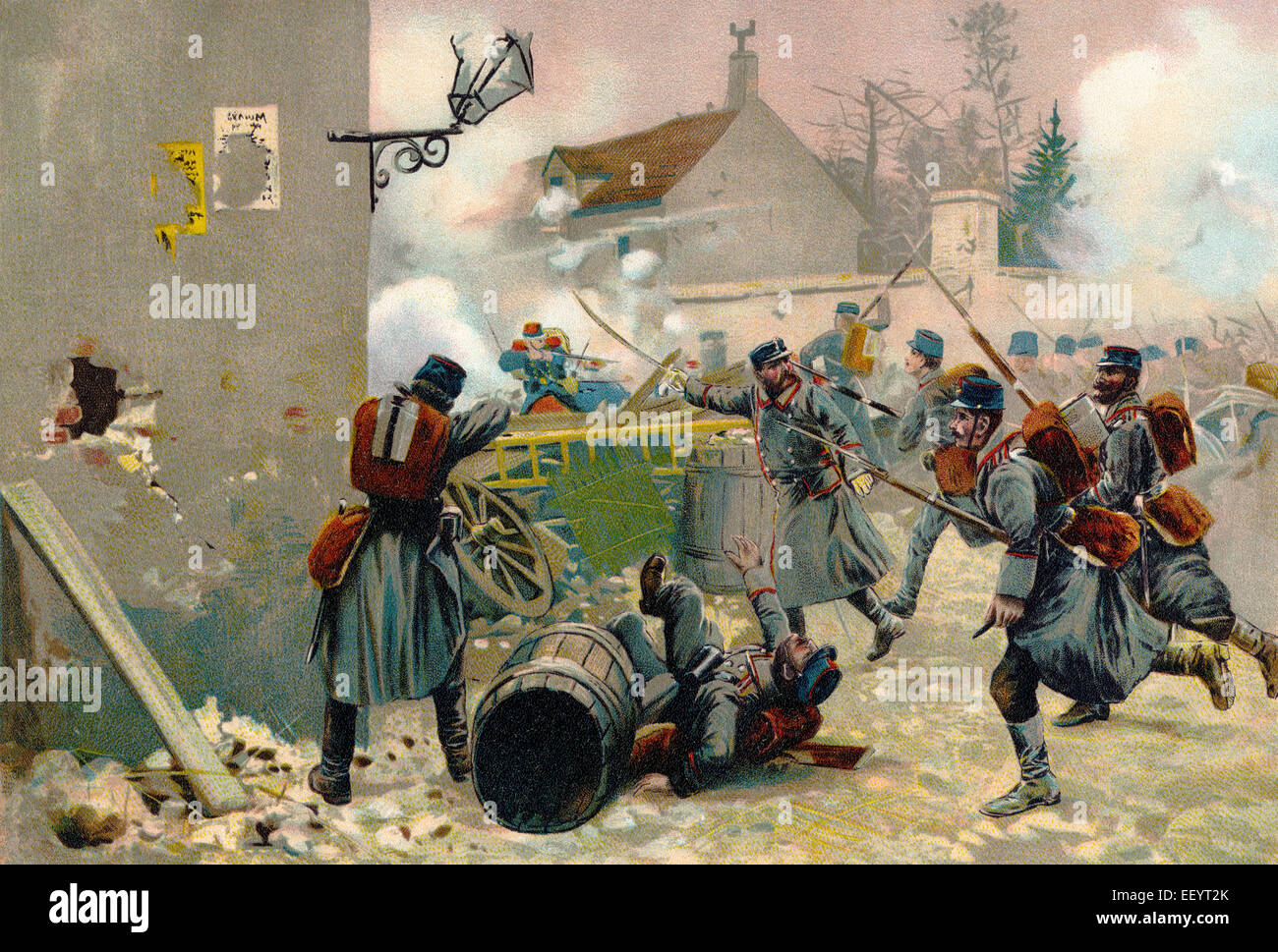 Battaglia di Villiers o Villiers-Champigny, Bataille de Champigny, 2 dicembre 1870 durante l'assedio di Parigi, guerra franco-prussiana Foto Stock