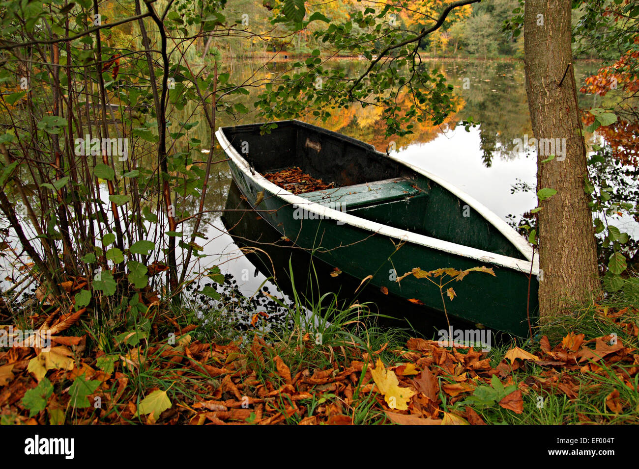 Una barca sul lago. Foto Stock