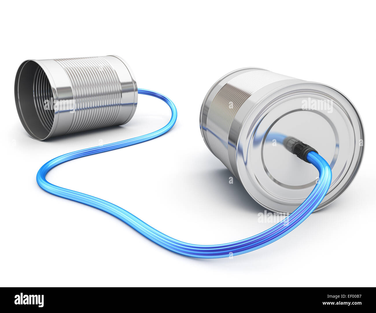 Lo stagno può telefono con cavo a fibre ottiche Foto Stock