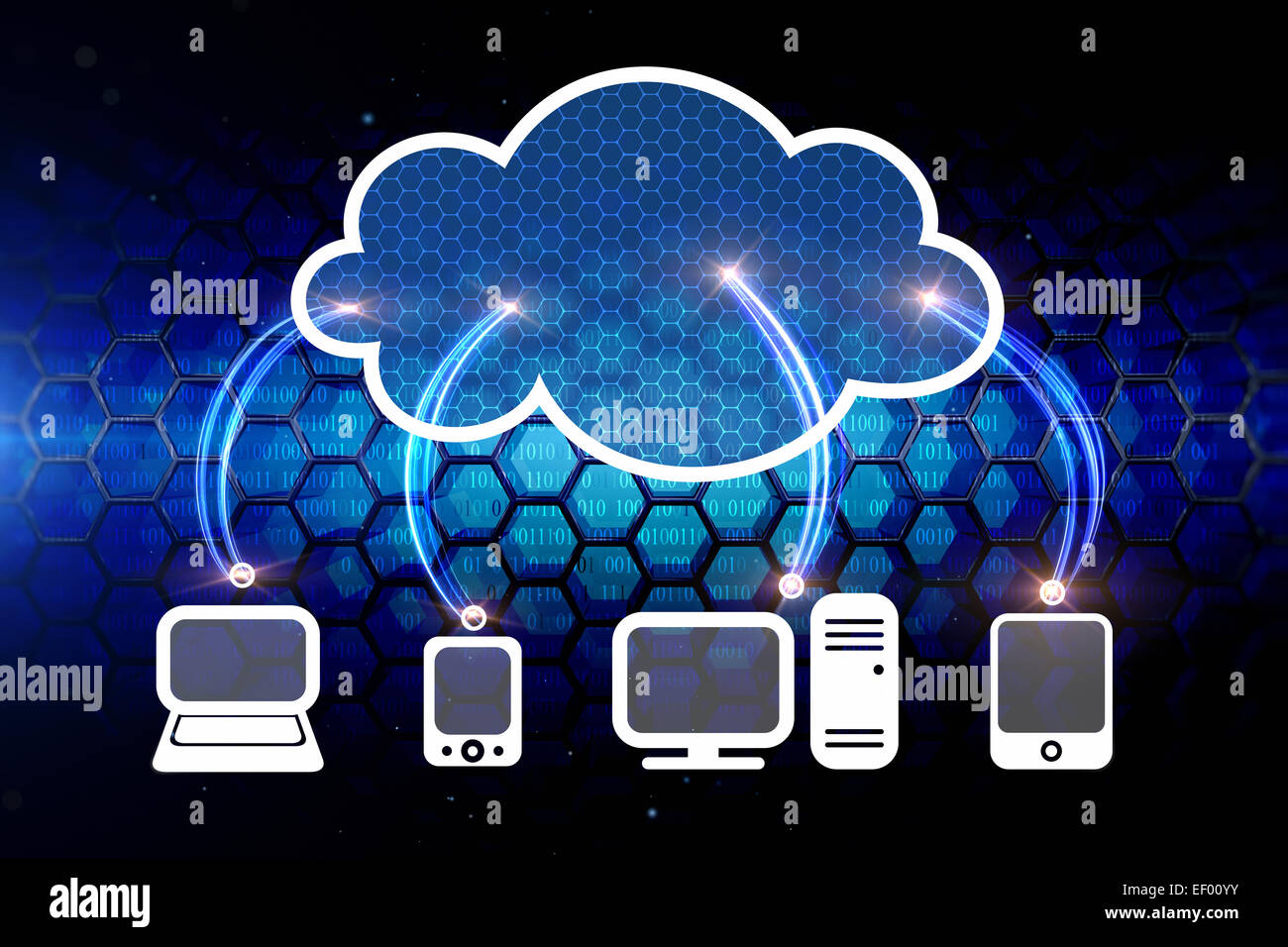 Il cloud computing network Foto Stock