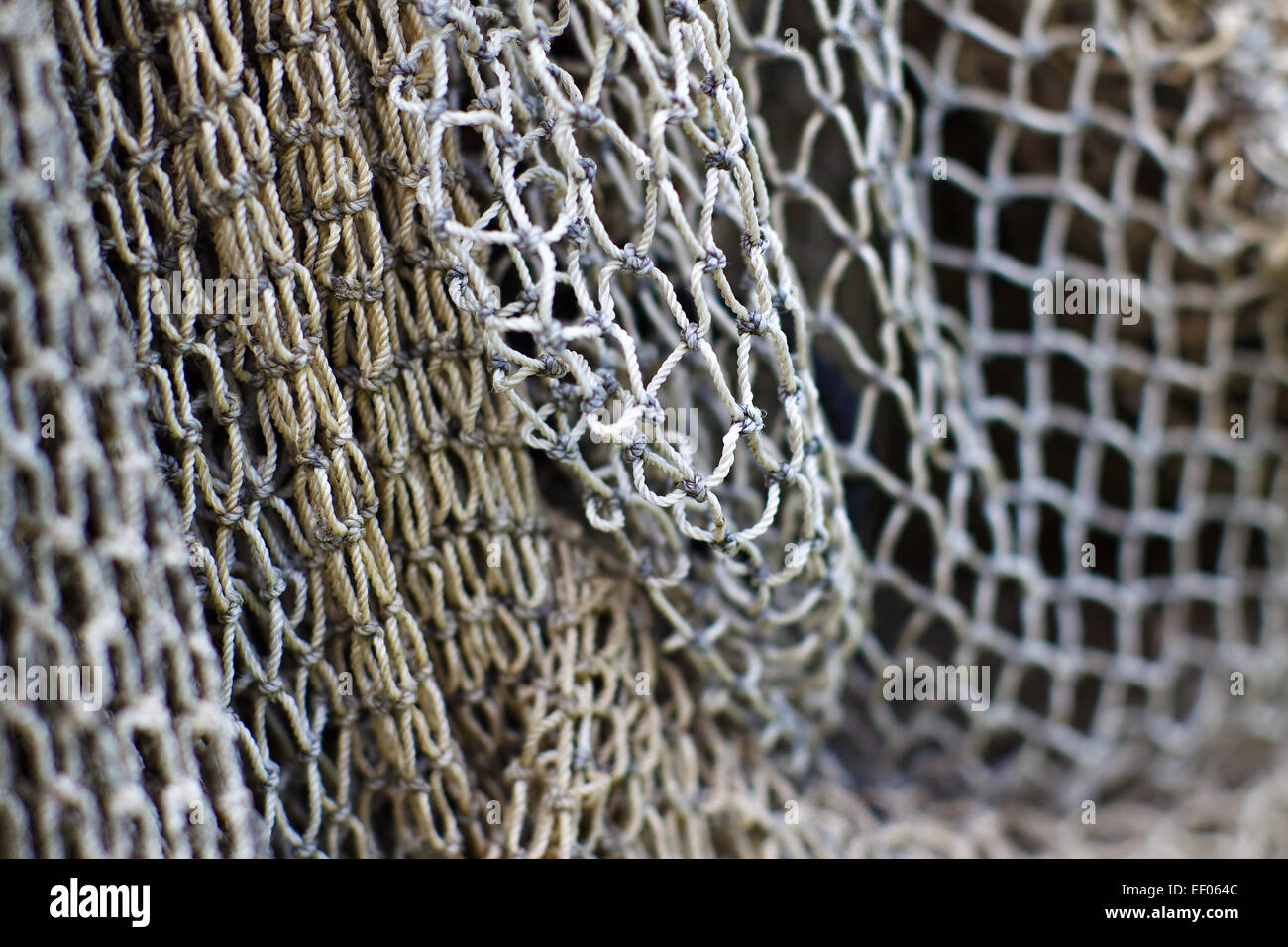 Dettaglio di una rete da pesca. Foto Stock