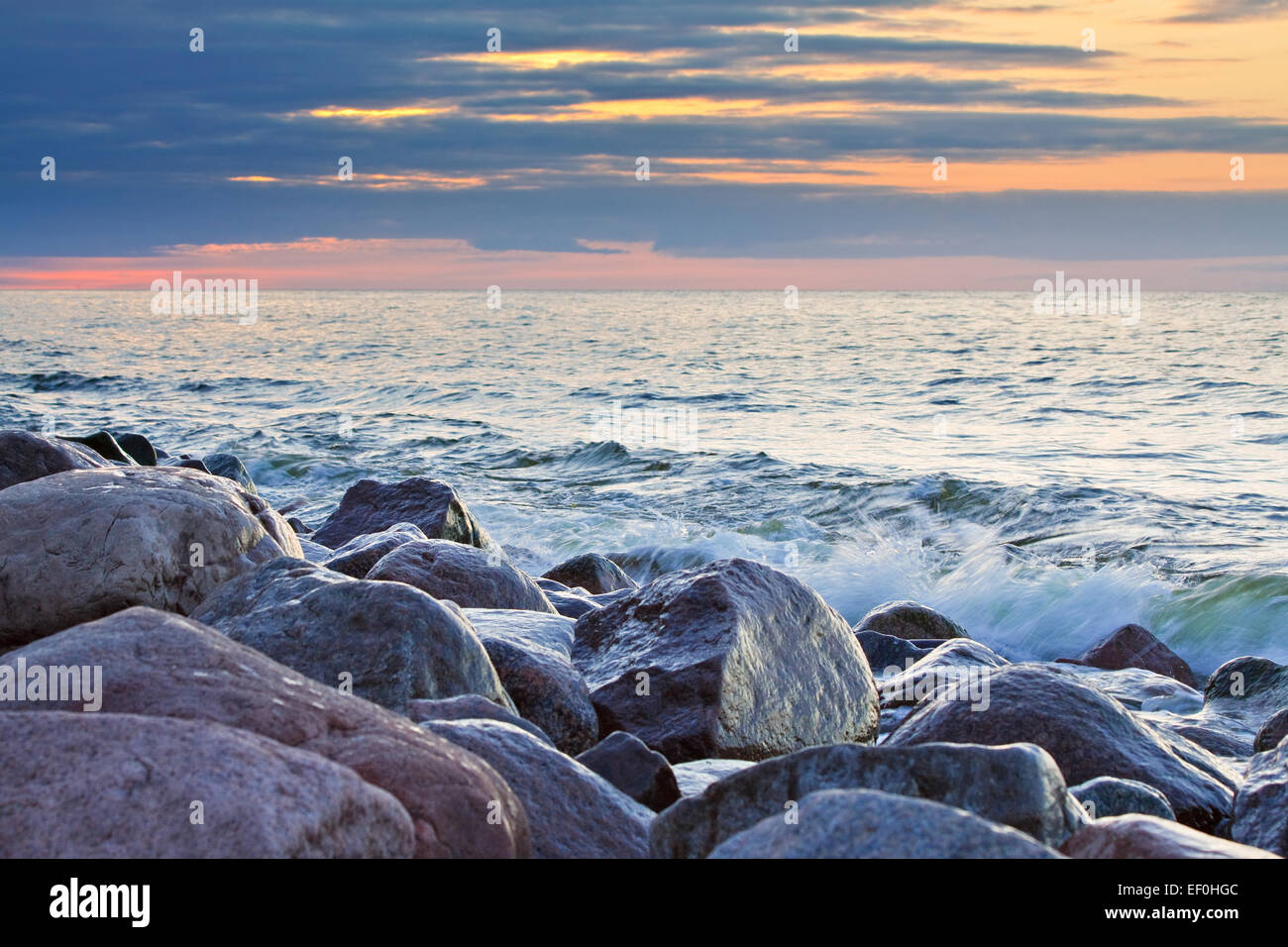 Serata a costa del Mar Baltico Foto Stock