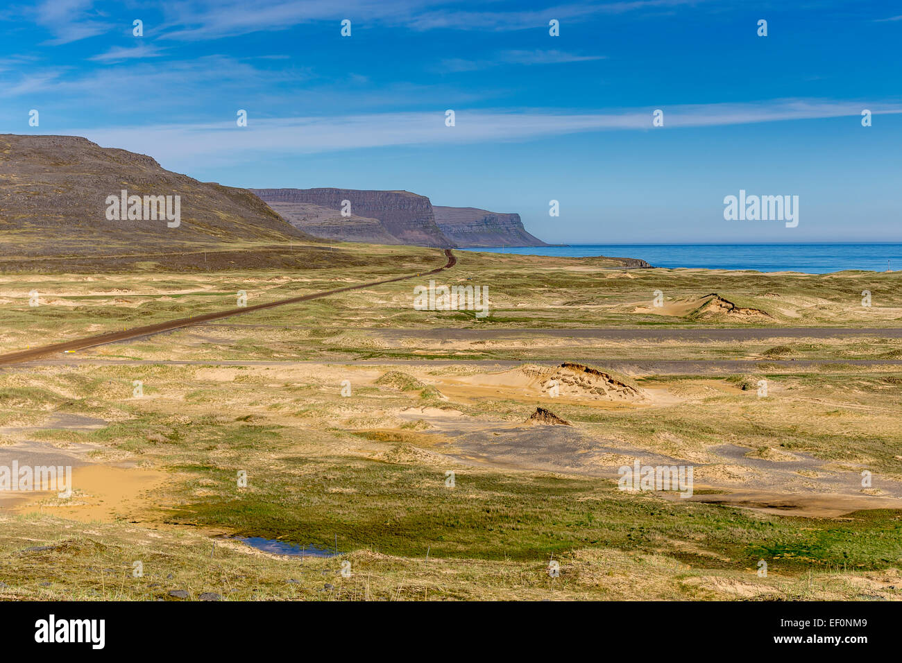 Islanda Westfjords penisola Látrabjarg scogliere e fiordi Foto Stock