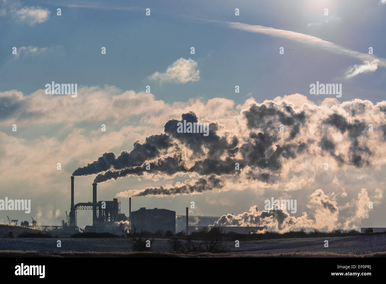 Vista di una zona industriale a Wismar (Germania). Foto Stock