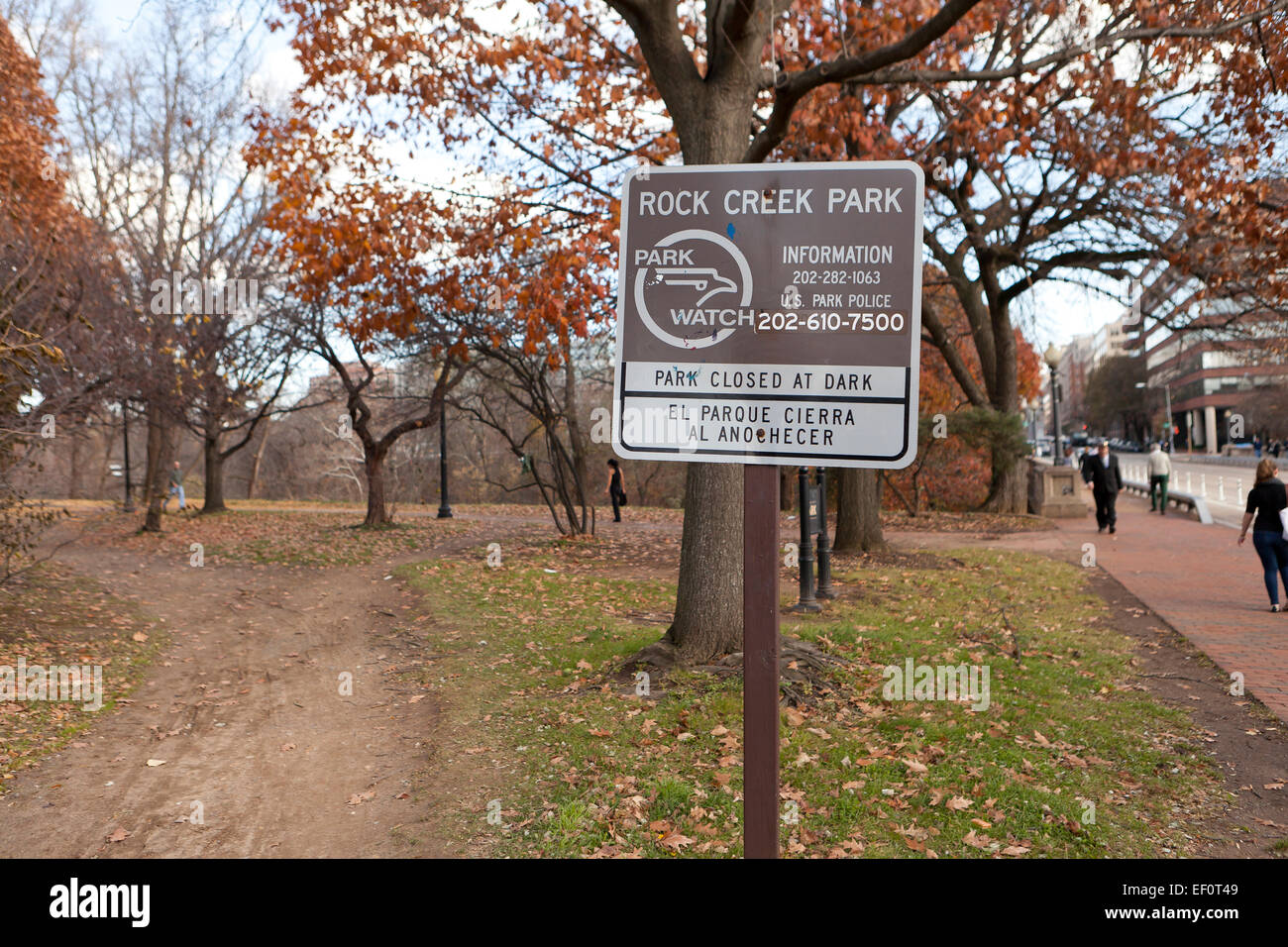 Rock Creek Park segno - Washington DC, Stati Uniti d'America Foto Stock