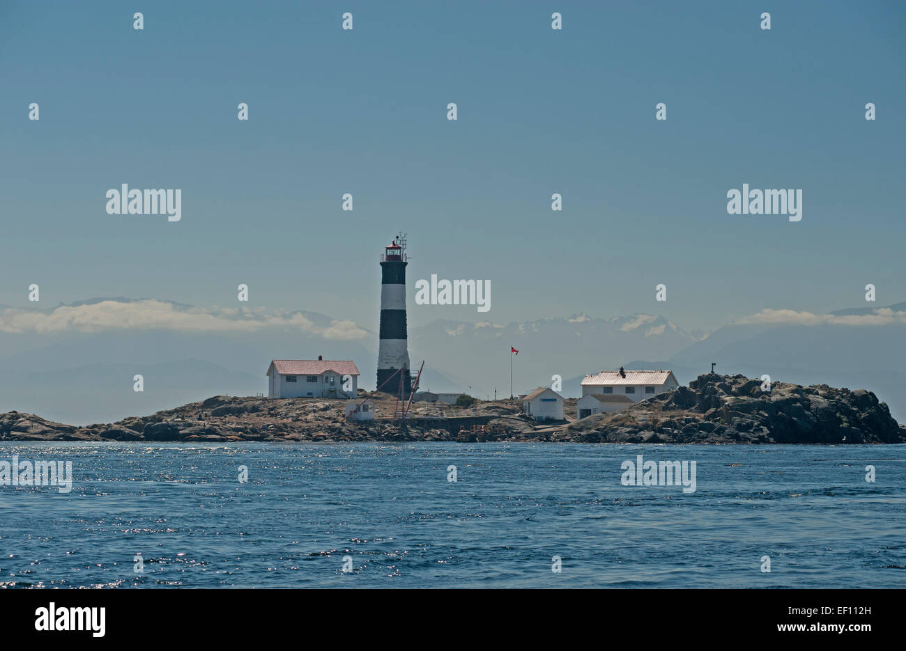Faro, Gara rocce riserva ecologica, Victoria, British Columbia, Canada. Foto Stock