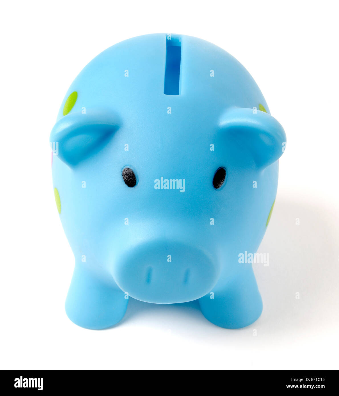 Plastica blu Salvadanaio Foto Stock