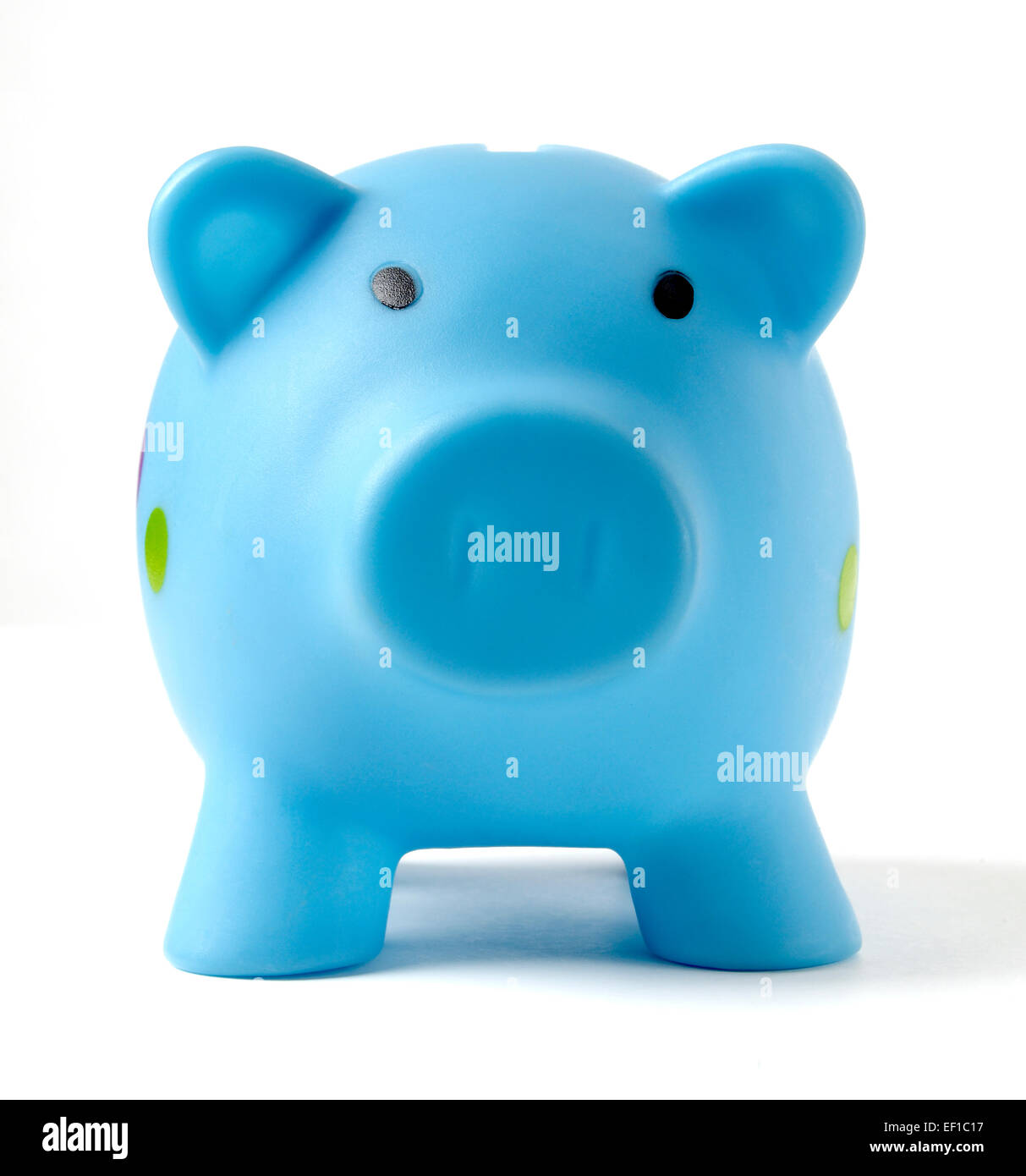 Plastica blu Salvadanaio Foto Stock