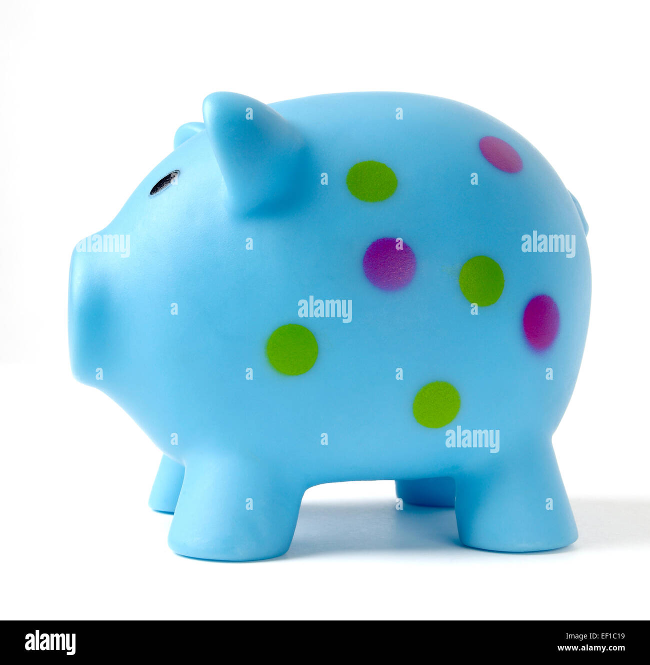 Plastica blu Salvadanaio Foto Stock