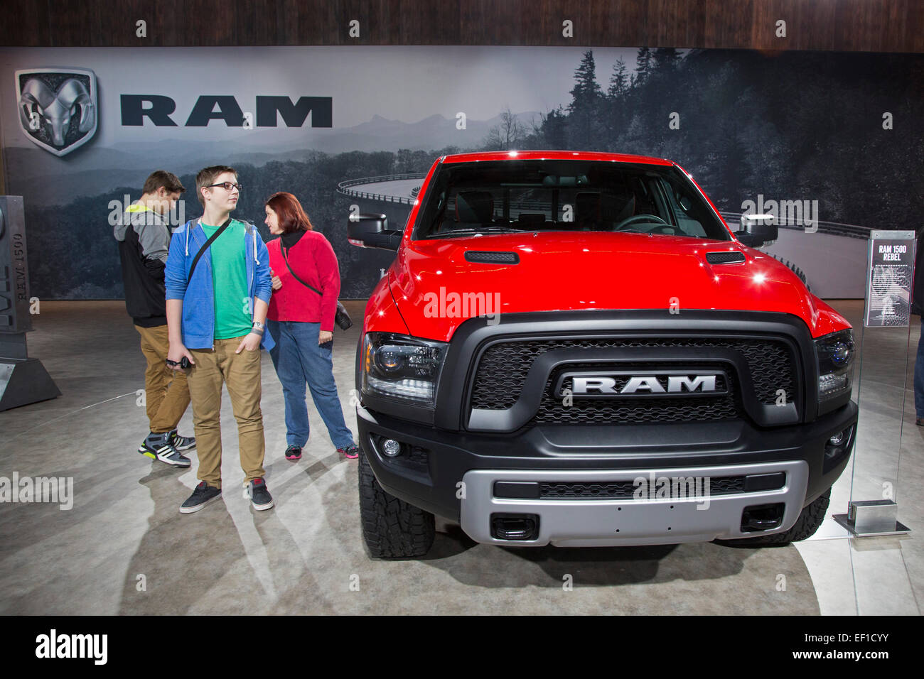 Detroit, Michigan - Il 2015 Dodge Ram 1500 Rebel sul display al North American International Auto Show. Foto Stock