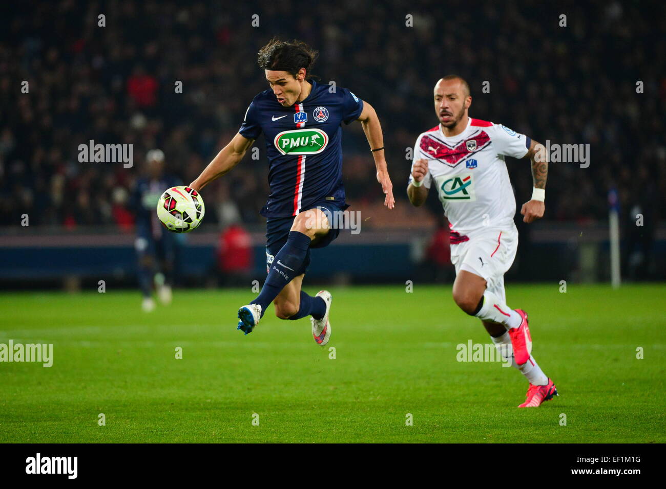 Edinson CAVANI/Julien FAUBERT - 21.01.2015 - Paris Saint Germain/Bordeaux - Coupe de France.Photo : Dave inverno/Icona Sport Foto Stock