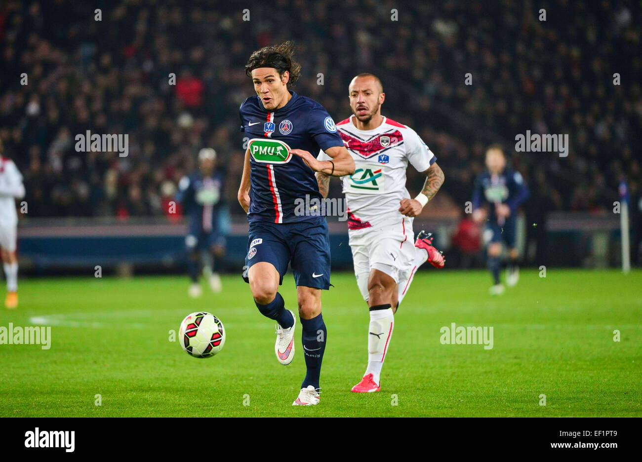 Edinson CAVANI/Julien FAUBERT - 21.01.2015 - Paris Saint Germain/Bordeaux - Coupe de France.Photo : Dave inverno/Icona Sport Foto Stock