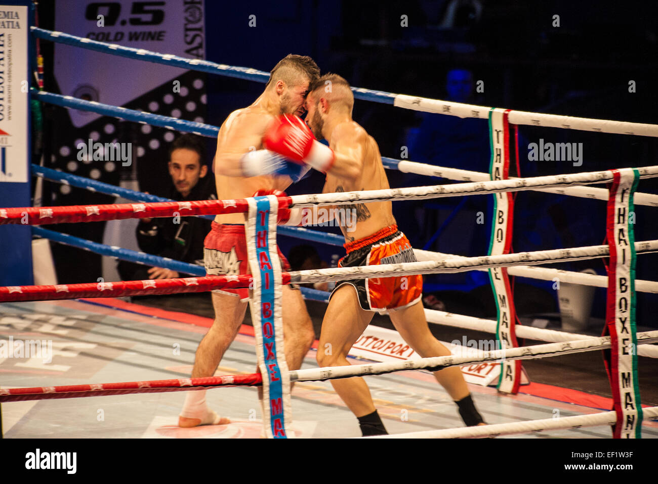 Torino, Italia. Il 24 gennaio, 2015. Box Tailandese Mania   Prestige - Pre - Scheda - Rustam Vyntu Ucraina VS Emanuele Di Fatta l'Italia. Credito: Davvero Facile Star/Alamy Live News Foto Stock