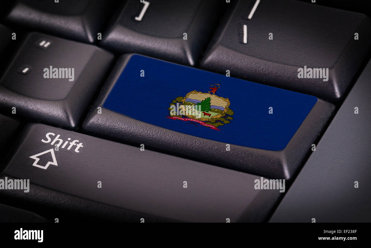 Bandiera sul pulsante tastiera, bandiera del Vermont Foto Stock