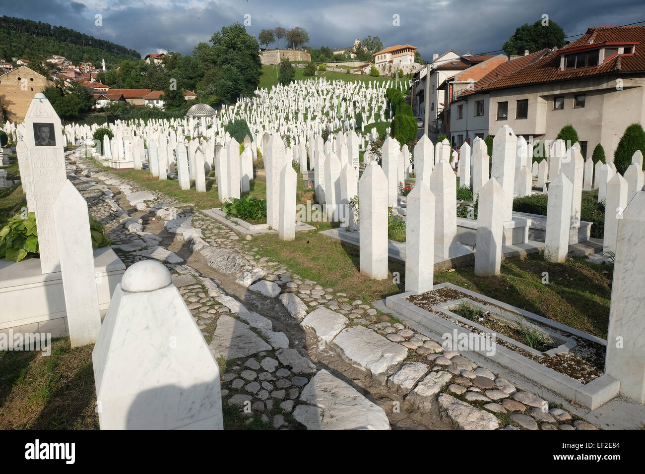 I martiri " Memorial Cemetery Kovači per vittime di guerra a Stari Grad.Sarajevo in Bosnia ed Erzegovina Foto Stock