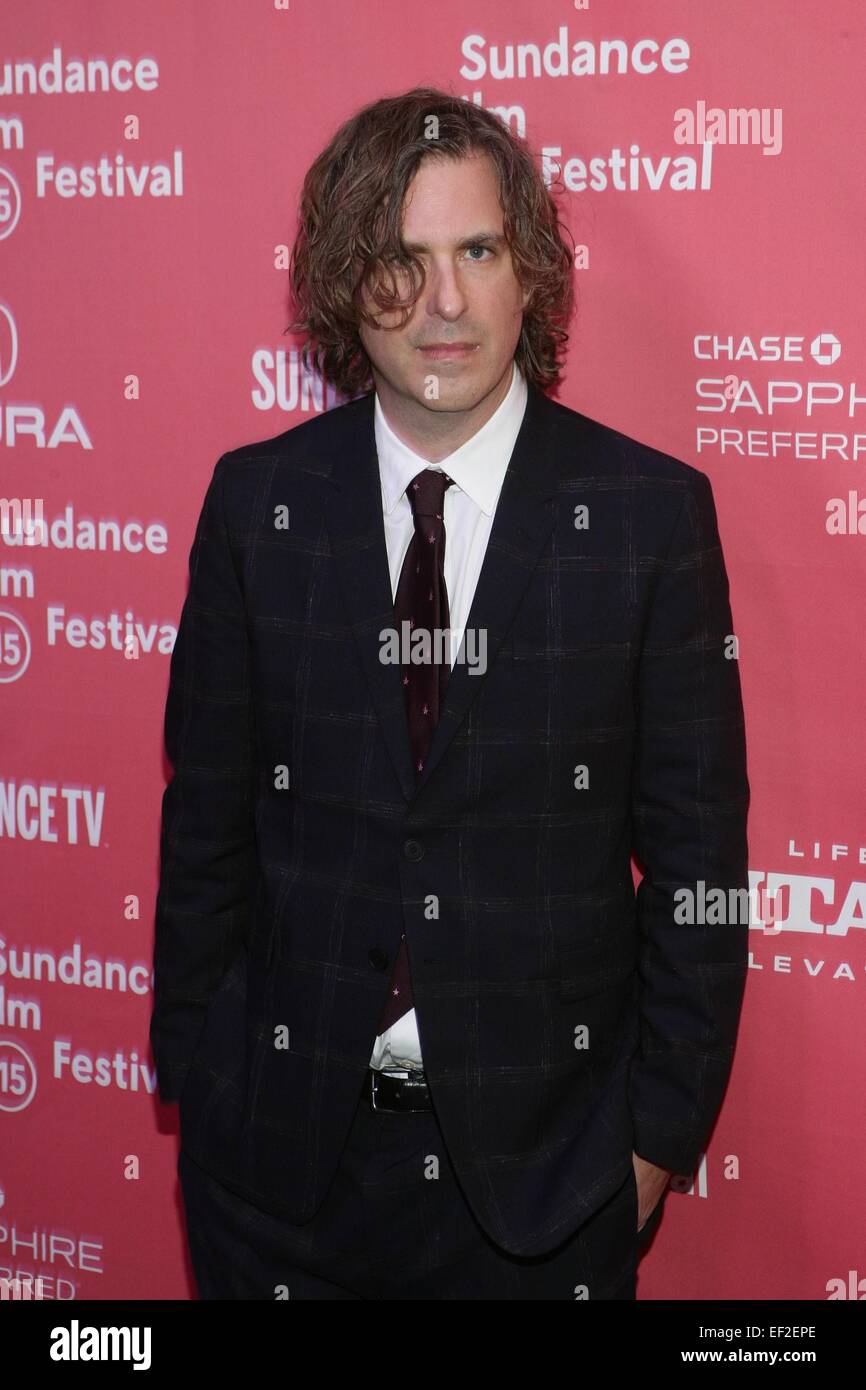 Park City, UT, STATI UNITI D'AMERICA. 24 gen 2015. Brett Morgen (Direttore) presso gli arrivi di Kurt Cobain: MONTAGGIO DI ONTROLLARE Premiere al 2015 Sundance Film Festival, le vinacce, Park City, UT 24 gennaio 2015. © James Atoa/Everett raccolta/Alamy Live News Foto Stock