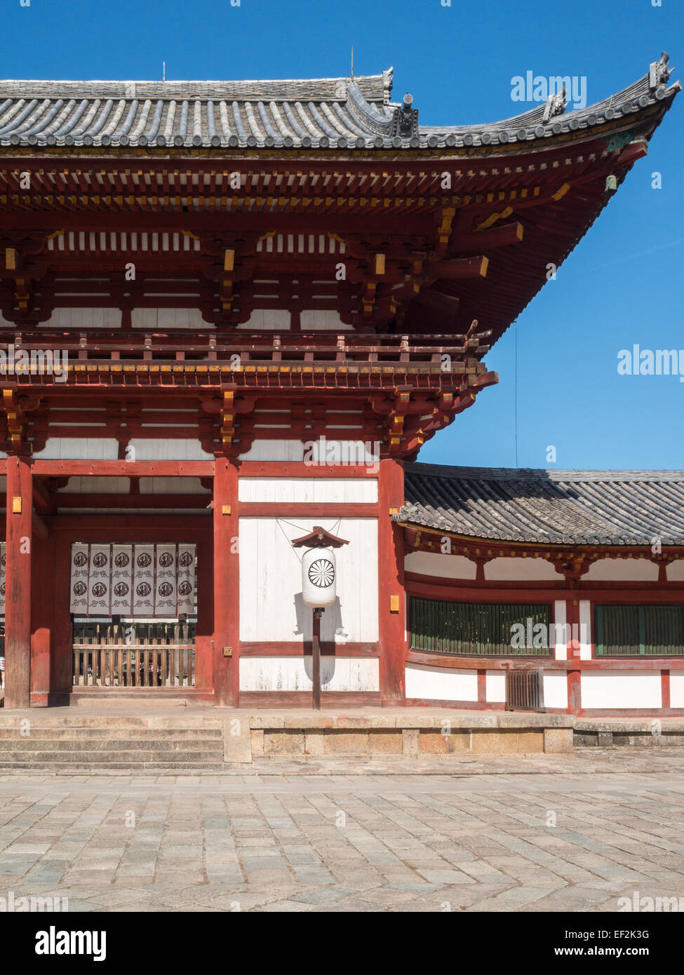 Cancello Principale del Tempio di Todai-ji Daibutsu-den tempio Foto Stock
