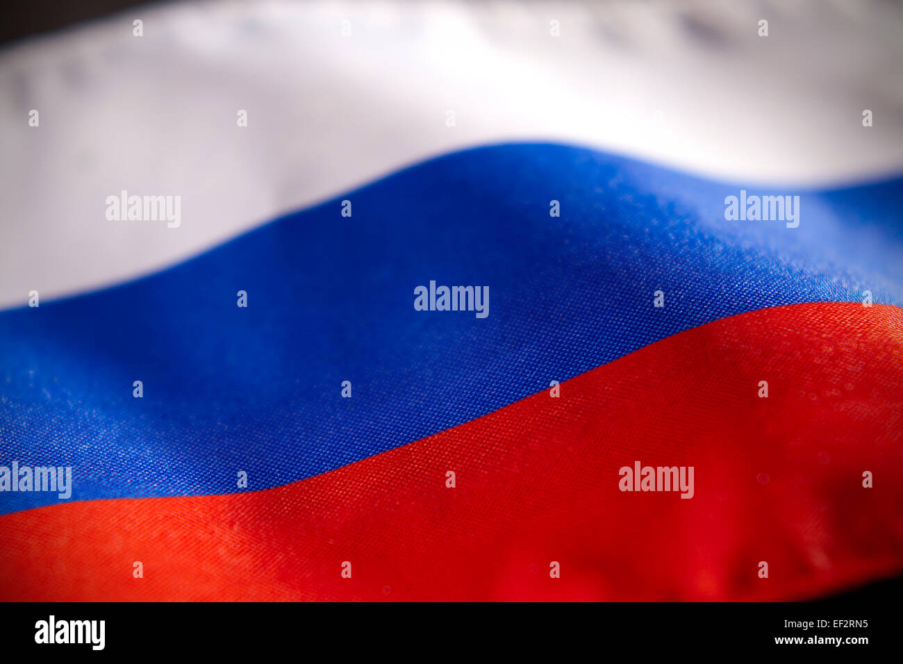 Federazione russa flag -- Abstract macro vista con profondità di campo Foto Stock