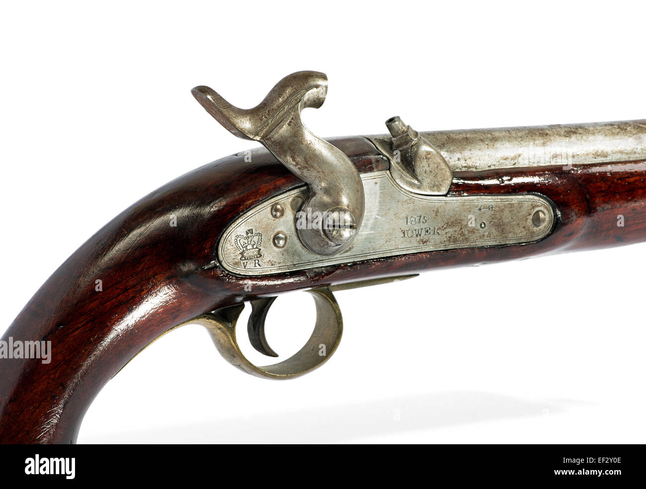 Close up di un'annata di percussione meccanismo tappo Foto Stock