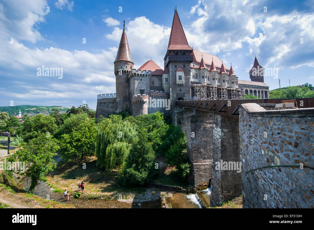 Il castello di Hunedoara, Hunedoara, Romania Foto Stock