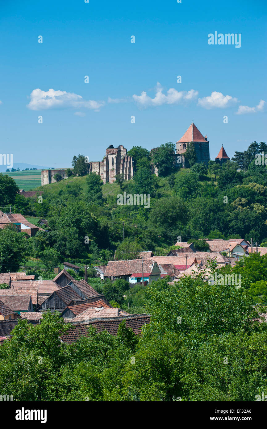 Slimnic Castello, vicino a Sibiu, Romania Foto Stock