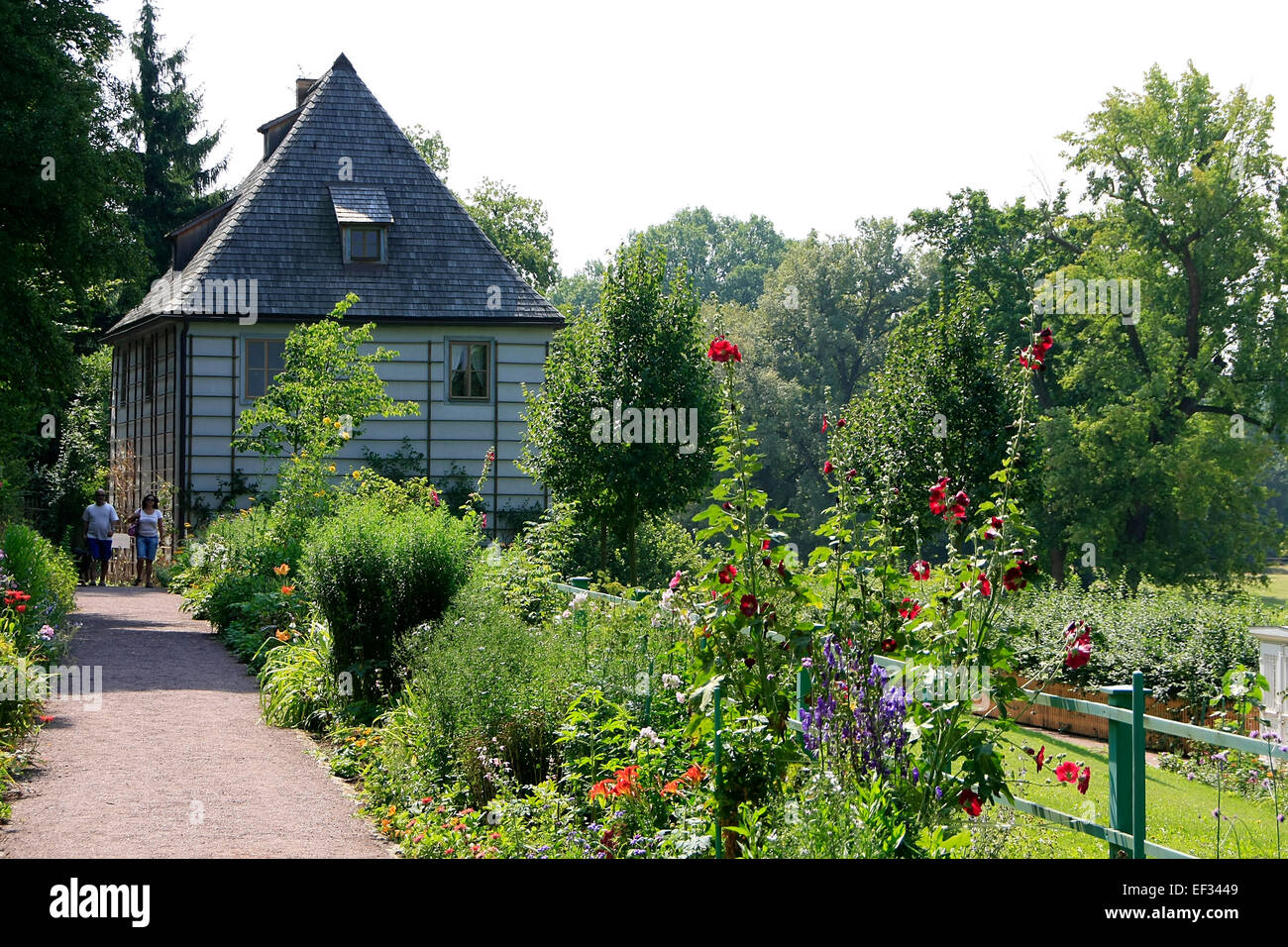 Di Goethe casa estiva nel Parco sull Ilm in Weimar è stata la casa di Johann Wolfgang Goethe del. Dal 1998 appartiene come parte dell'ensemble "Classica Weimar' al sito Patrimonio Mondiale dell'UNESCO. Foto: Klaus Nowottnick Data: 26 Luglio 2014 Foto Stock