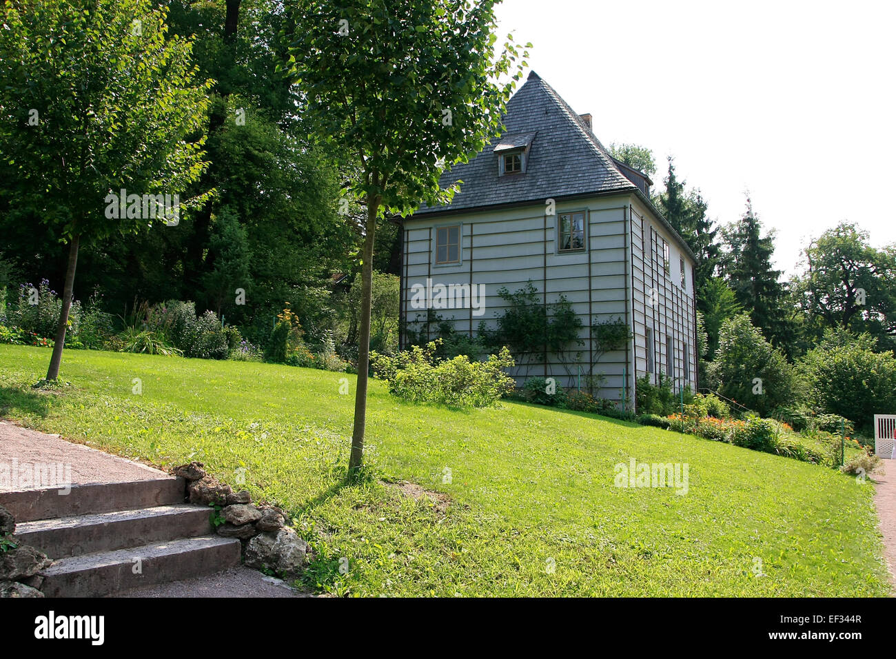 Di Goethe casa estiva nel Parco sull Ilm in Weimar è stata la casa di Johann Wolfgang Goethe del. Dal 1998 appartiene come parte dell'ensemble "Classica Weimar' al sito Patrimonio Mondiale dell'UNESCO. Foto: Klaus Nowottnick Data: 26 Luglio 2014 Foto Stock