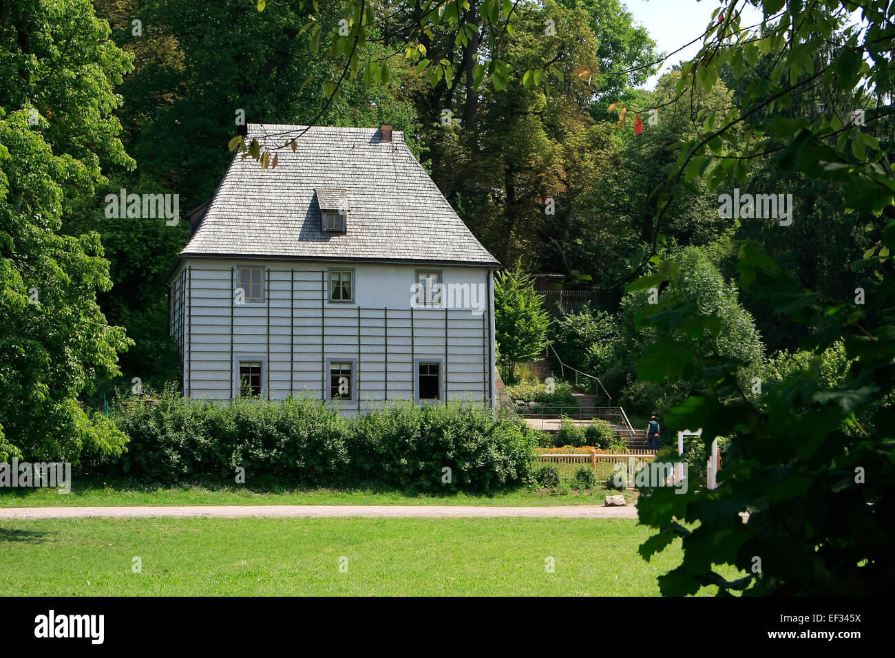 Di Goethe casa estiva nel Parco sull Ilm in Weimar è stata la casa di Johann Wolfgang Goethe del. Dal 1998 appartiene come parte dell'ensemble "Classica Weimar' al sito Patrimonio Mondiale dell'UNESCO. Foto: Klaus Nowottnick Data: 26 Luglio 2014 Foto Stock