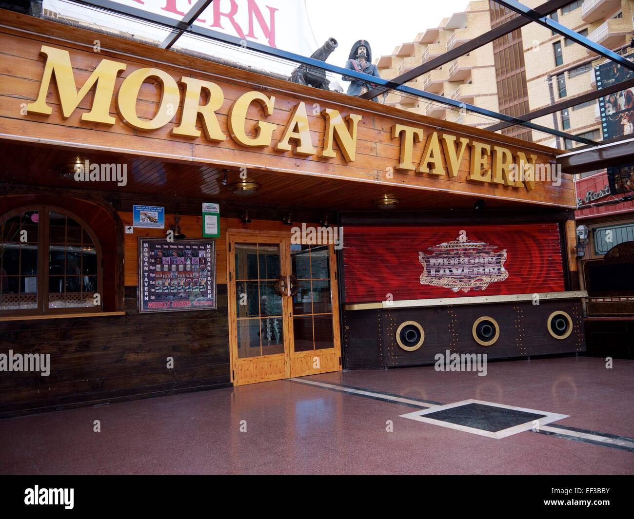 Morgan Tavern a Benidorm, Spagna. Utilizzate un Neptunes Bar in ITV hit show Benidorm. Foto Stock