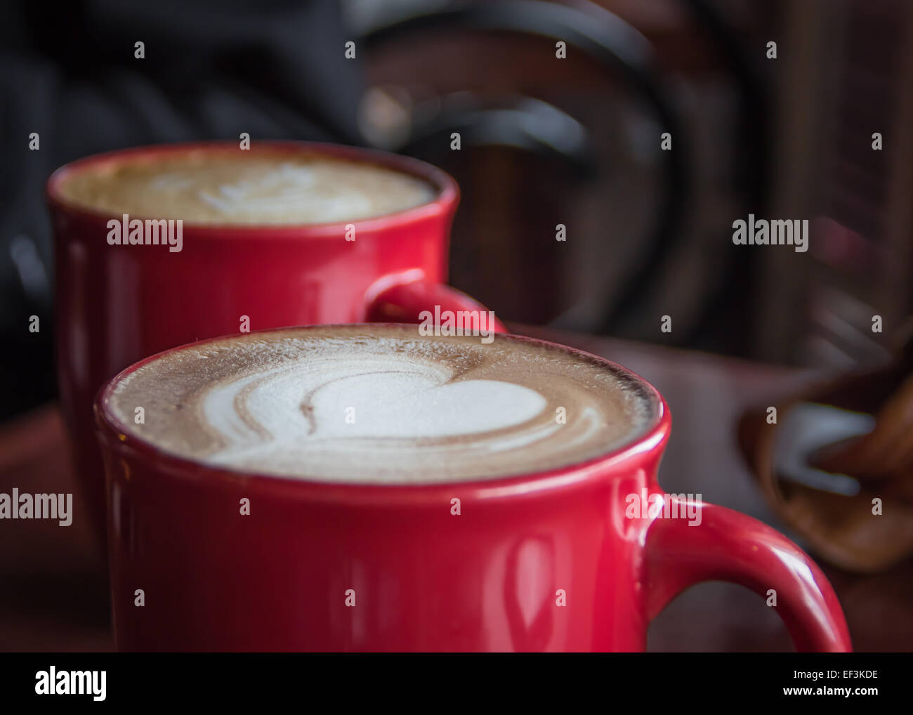 L'amore di caffè - presi nella Red Cup Coffee House di Boothbay Harbor, Maine Foto Stock