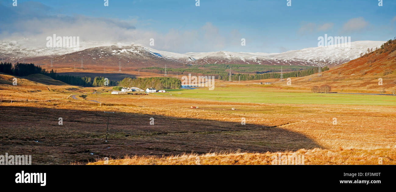 Fattoria Garvamore, Glen Shero, Inverness-shire, dalla parte superiore del fiume Spey. SCO 9508. Foto Stock