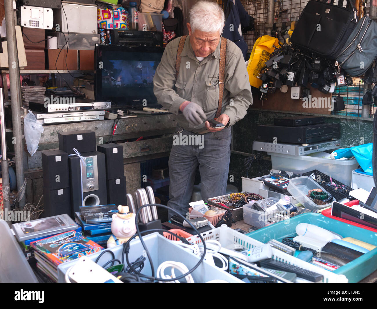 Hong Kong 2015 - Mercato delle pulci a Kowloon Foto Stock