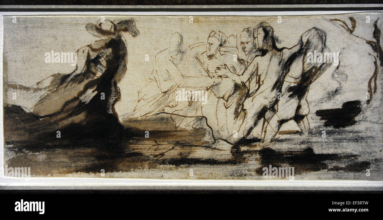 Anthony van Dyck (1599-1641). Fiammingo artista barocco. Di Diana e Atteone. 1618-1620. Alte Pinakothek. Monaco di Baviera. Germania. Mostra temporanea. Foto Stock