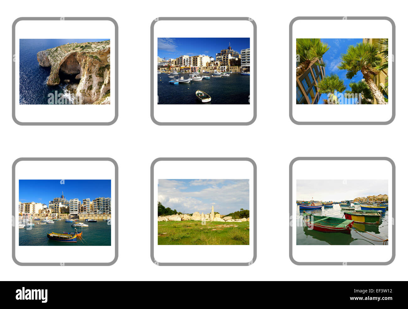 Viaggiare isola di Malta collage Foto Stock