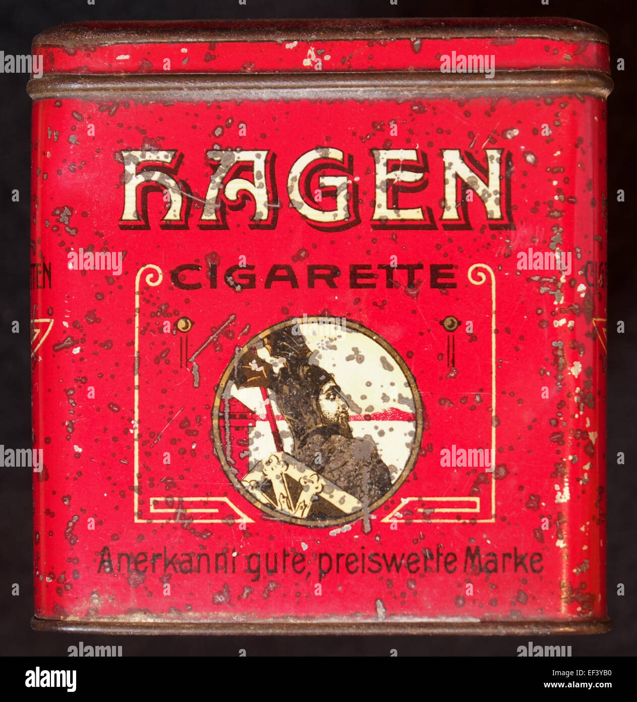 Hagen Blechdose sigaretta, anteriore Foto Stock