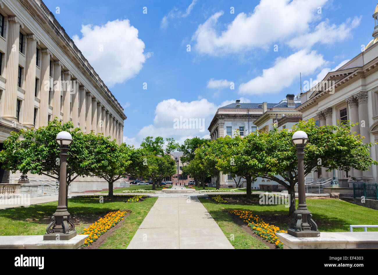 Motivi a lato del New Jersey State House, Trenton, New Jersey, STATI UNITI D'AMERICA Foto Stock