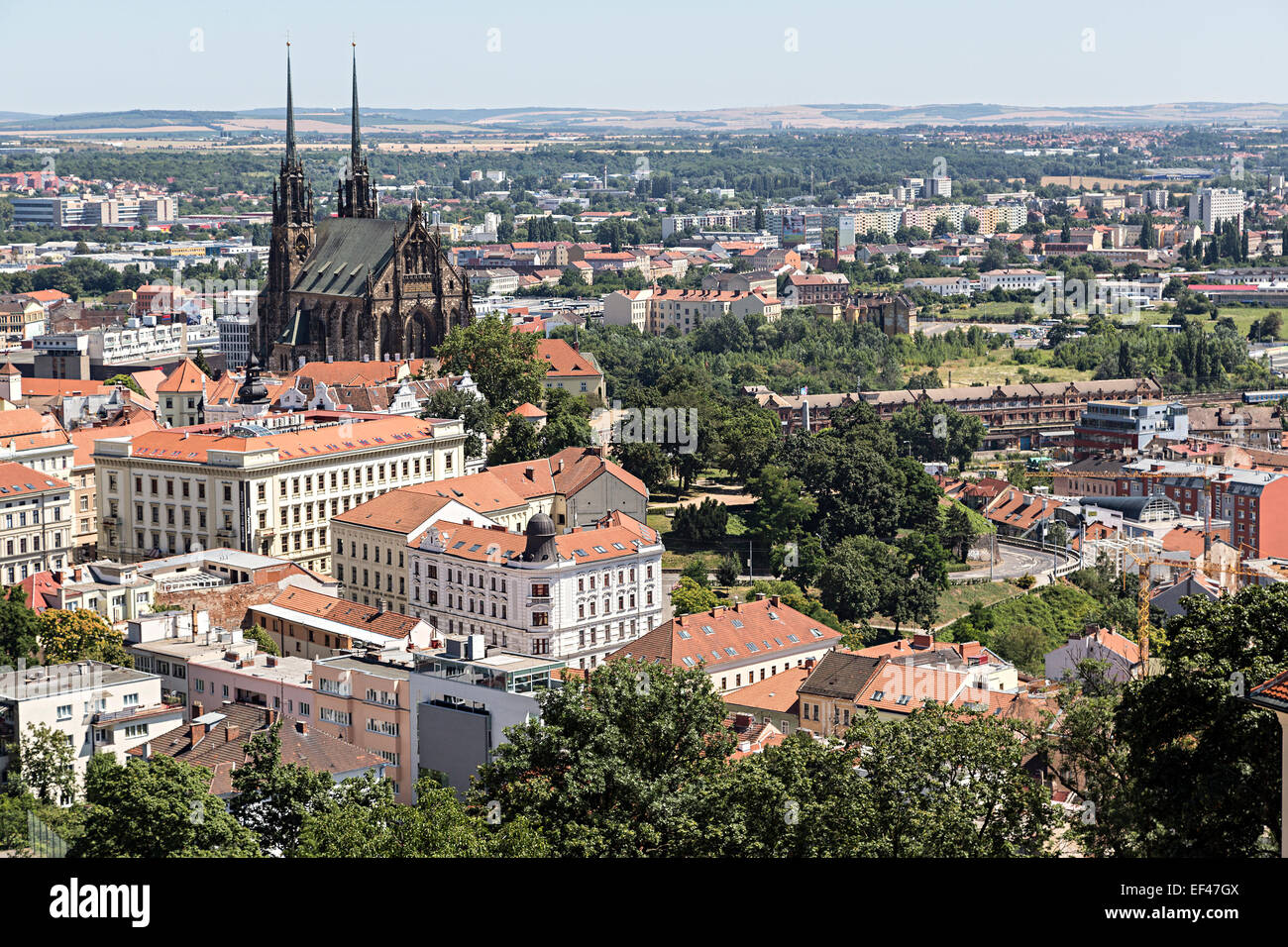 Vista sulla città dal Castello, Brno, Repubblica Ceca, Europa Foto Stock