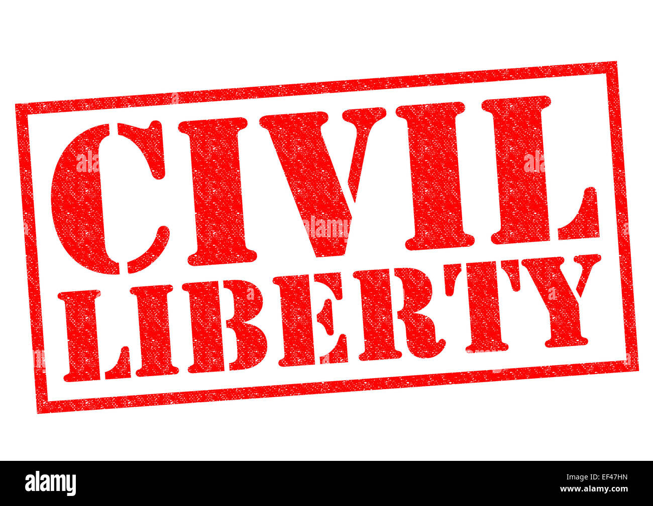 La libertà civile rosso timbro di gomma su uno sfondo bianco. Foto Stock