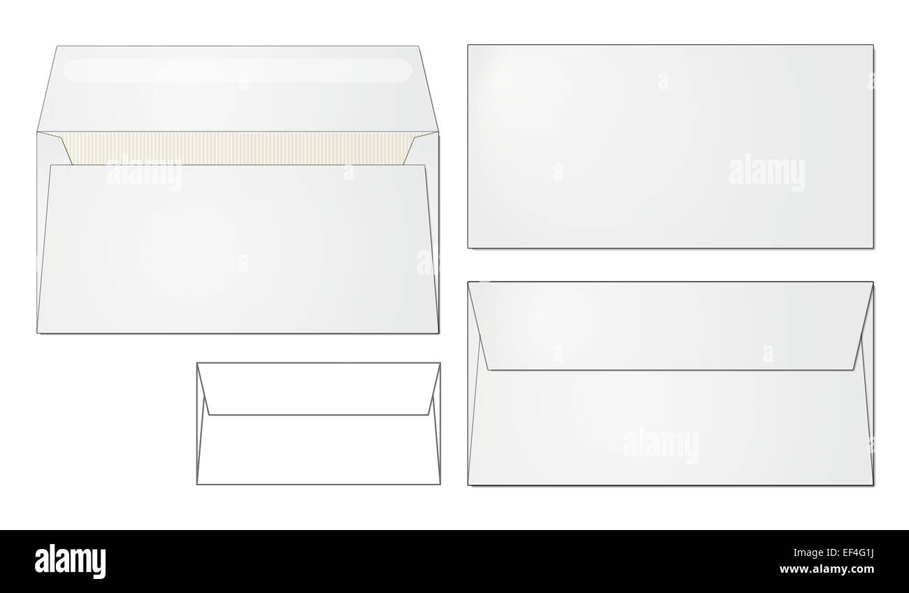 Standard di design a busta piegato e aperto, lato anteriore e posteriore Foto Stock